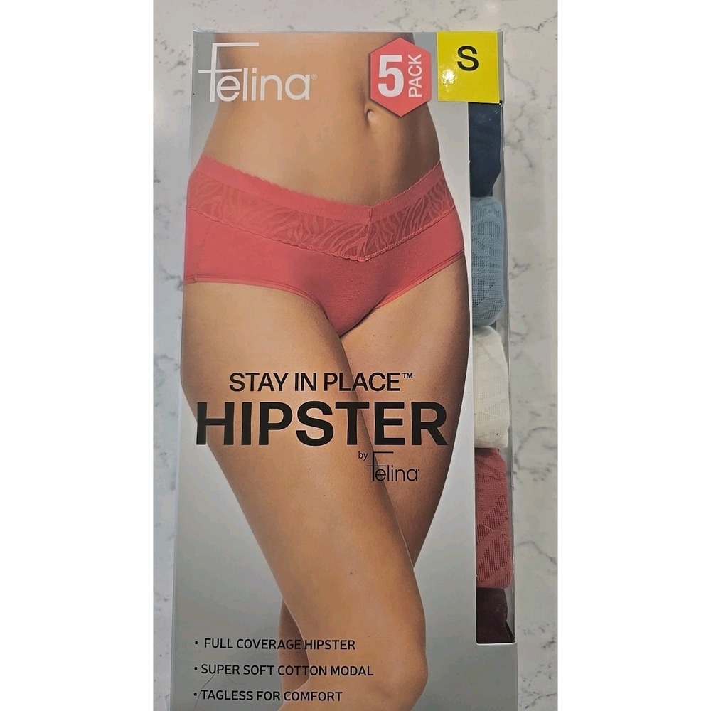 Felina 5 Pack Hipster Underwear, Multicolor , Size Small -5